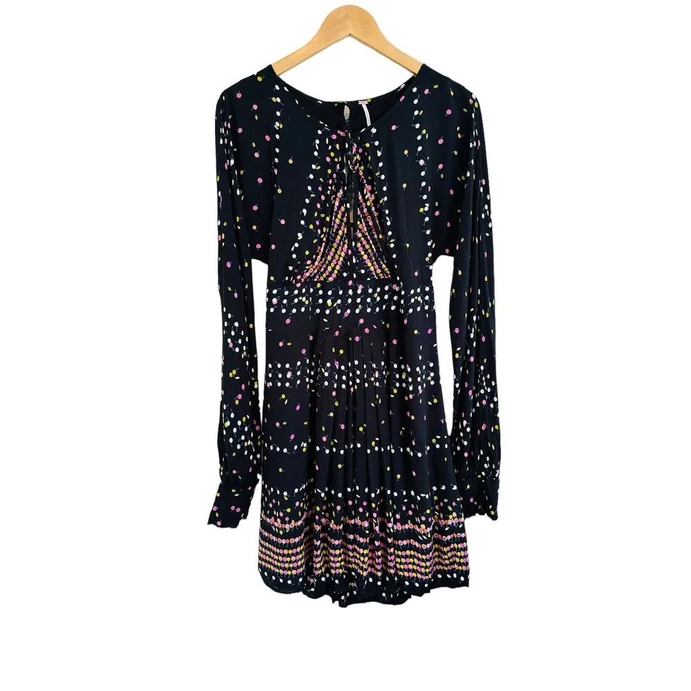 Free People Black Multi-Color Mini Dress - Picture 4 of 15